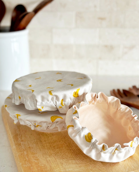 Bananas in Cream Reusable Bowl Covers