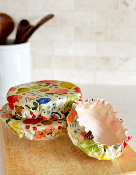 Mixed Fruit in Cream Reusable Bowl Covers