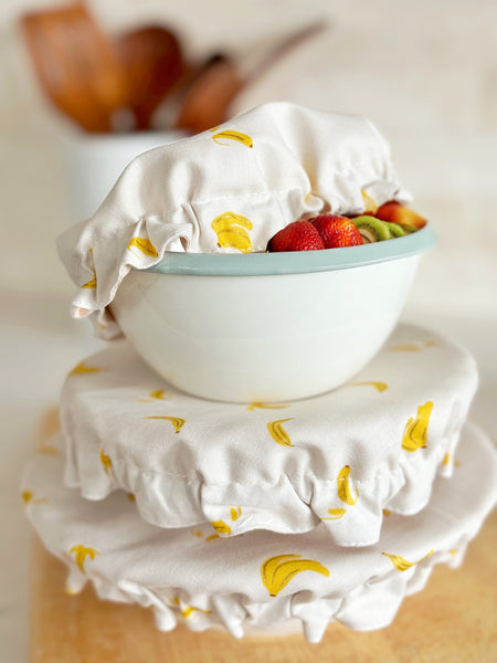 Bananas in Cream Reusable Bowl Covers
