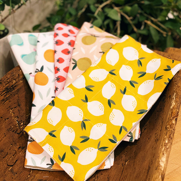 Reusable 3ply Cotton Paperless Towels | Eco-friendly Zero Waste Gift | Modern Fruit & Veggies Set