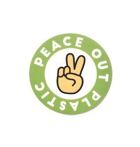 Peace Out Plastic Matte Sticker | Great for Water Bottles, Laptop Decal | Save Our Oceans