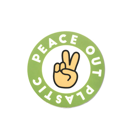 Peace Out Plastic Matte Sticker | Great for Water Bottles, Laptop Decal | Save Our Oceans