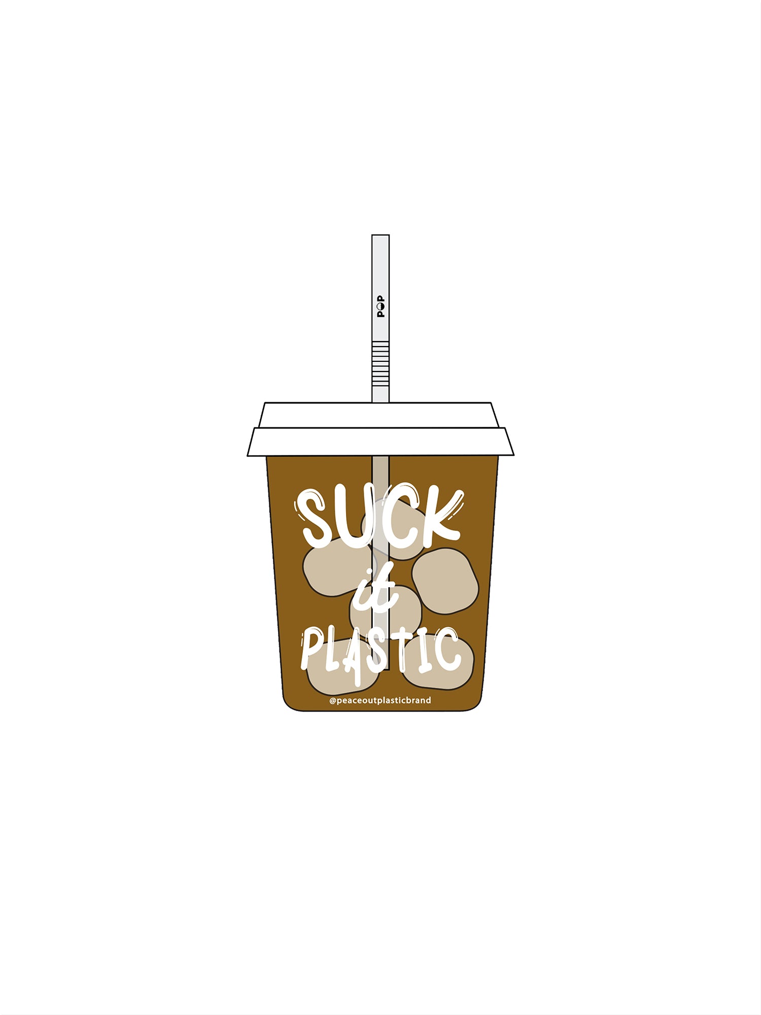 Suck It Plastic Coffee Lover Matte Sticker | Great for Water Bottles, Outdoor Gear | Save Our Oceans