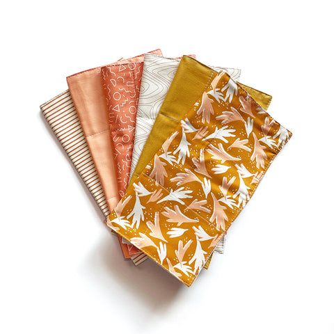 Reusable 3ply Cotton Paper Paperless Towels | Eco-friendly Zero Waste Gift | Modern Golden Autumn Set