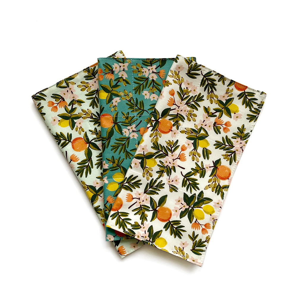 Reusable 3ply Cotton Paper Paperless Towels | Eco-friendly Zero Waste Gift | Modern Rifle Citrus Set