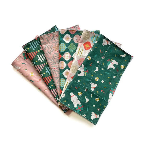 Reusable 3ply Cotton Paper Paperless Towels | Eco-friendly Zero Waste Gift | Modern Christmas Set