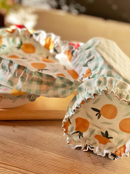 Fruits Reusable Washable Cotton Fabric Food Baking Bread Fruit Mixer Bowl Covers | Zero Waste Eco-friendly Sustainable Gift Kitchen Tool Accessory