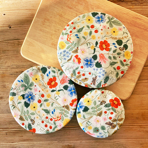 Reusable Washable Cotton Fabric Food Baking Bread Fruit Mixer Bowl Covers | Zero Waste Eco-friendly Sustainable Gift Kitchen Tool Accessory | Rifle Mint Floral Kitchen