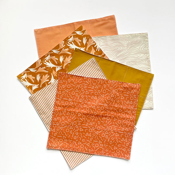 Reusable 3ply Cotton Paper Paperless Towels | Eco-friendly Zero Waste Gift | Modern Golden Autumn Set