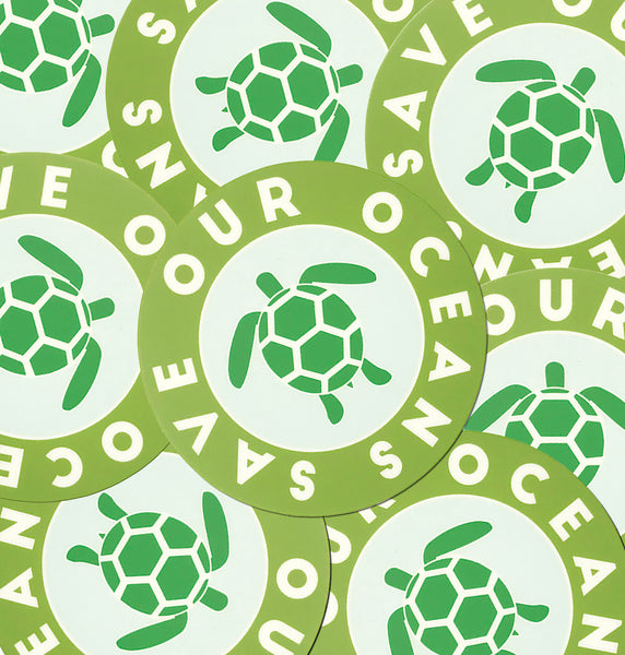 Save Our Oceans Sea Turtles Matte Sticker | Great for Water Bottles, Outdoor Gear, Laptop Decal